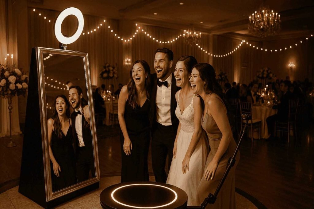 Modern wedding photo booth setup in Lancaster, PA